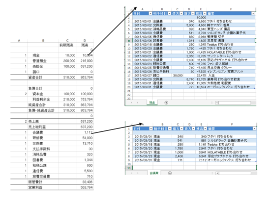 Excel 総勘定元帳.png Excel 総勘定元帳